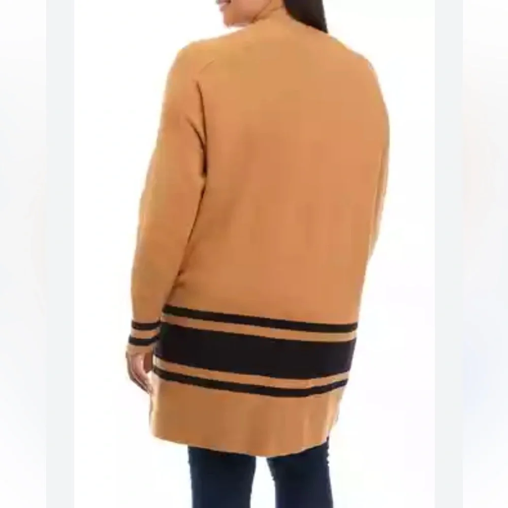 Crown‎ & Ivy Navy Cardigan with Tan Stripes
